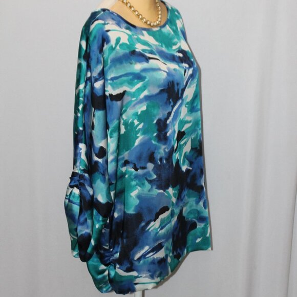 Jones of New York Blue and Turquoise long sleeve top - Picture 5 of 15
